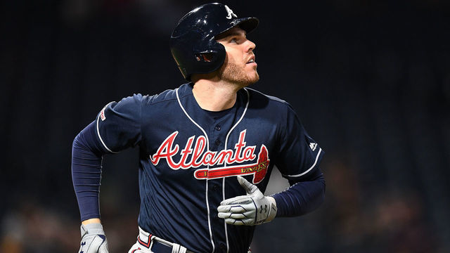 PITTSBURGH, PA - JUNE 04: Freddie Freeman #5 of the Atlanta Braves in action during the game against the Pittsburgh Pirates at PNC Park on June 4, 2019 in Pittsburgh, Pennsylvania.