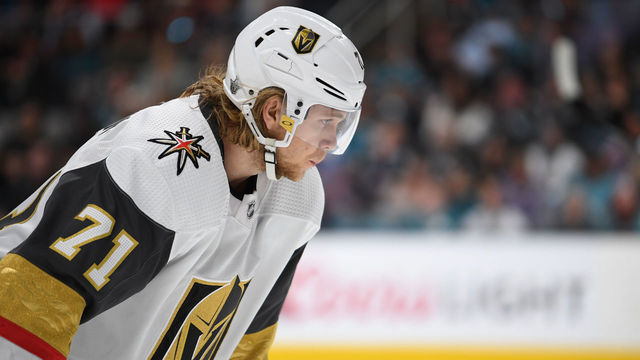 SAN JOSE, CA - APRIL 23: William Karlsson #71 of the Vegas Golden Knights skates during the first period against the San Jose Sharks in Game Seven of the Western Conference First Round during the 2019 Stanley Cup Playoffs at SAP Center on April 23, 2019 in San Jose, California.