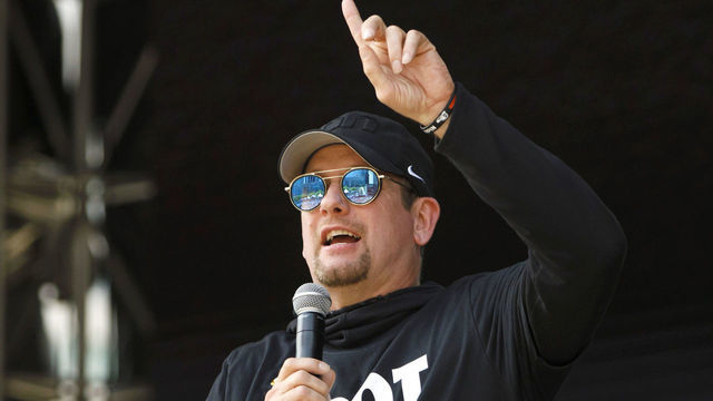 TORONTO, ON - JUNE 17: Head Coach Nick Nurse of the Toronto Raptors makes an announcement during the Toronto Raptors Championship Victory Parade on June 17, 2019 in Toronto, Ontario. NOTE TO USER: User expressly acknowledges and agrees that, by downloading and/or using this photograph, user is consenting to the terms and conditions of Getty Images License Agreement. Mandatory Copyright Notice: Copyright 2019 NBAE