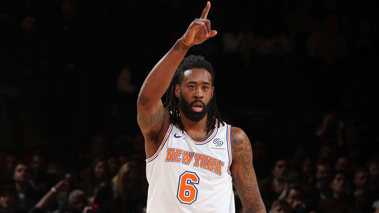 NEW YORK, NY - FEBRUARY 22: DeAndre Jordan #6 of the New York Knicks celebrates during the game against the Minnesota Timberwolves on February 22, 2019 at Madison Square Garden in New York City, New York. Mandatory Copyright Notice: Copyright 2019 NBAE