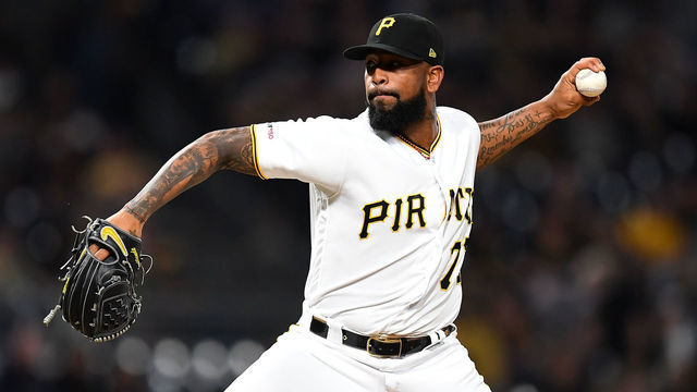PITTSBURGH, PA - MAY 31: Felipe Vazquez #73 of the Pittsburgh Pirates in action during the game against the Milwaukee Brewers at PNC Park on May 31, 2019 in Pittsburgh, Pennsylvania.