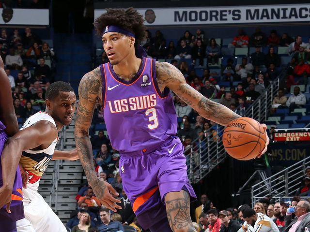 NEW ORLEANS, LA - MARCH 16: Kelly Oubre Jr. #3 of the Phoenix Suns handles the ball against the New Orleans Pelicans on March 16, 2019 at the Smoothie King Center in New Orleans, Louisiana. Mandatory Copyright Notice: Copyright 2019 NBAE