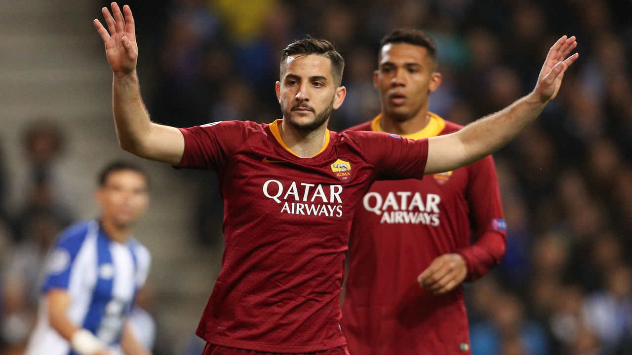 Kostas Manolas defender of AS Roma reacts during the UEFA Champions League, match between FC Porto and AS Roma, at Dragao Stadium in Porto on March 6, 2018 in Porto, Portugal.