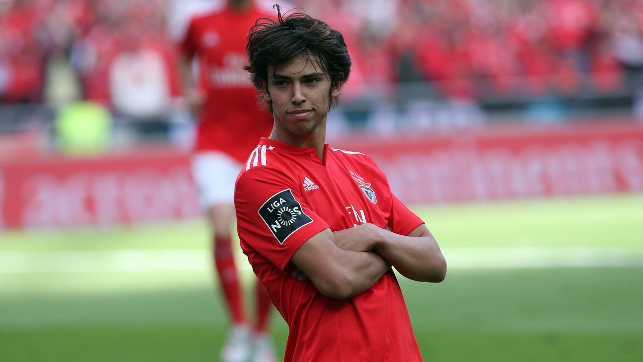 LISBON, PORTUGAL - MAY 18: Benfica's Portuguese forward Joao Felix celebrates after scoring a goal during the Portuguese League - Primeira Liga - football match SL Benfica vs CD Santa Clara at the Luz stadium in Lisbon, on May 18, 2019. Photo: Xinhua / Pedro Fiuza