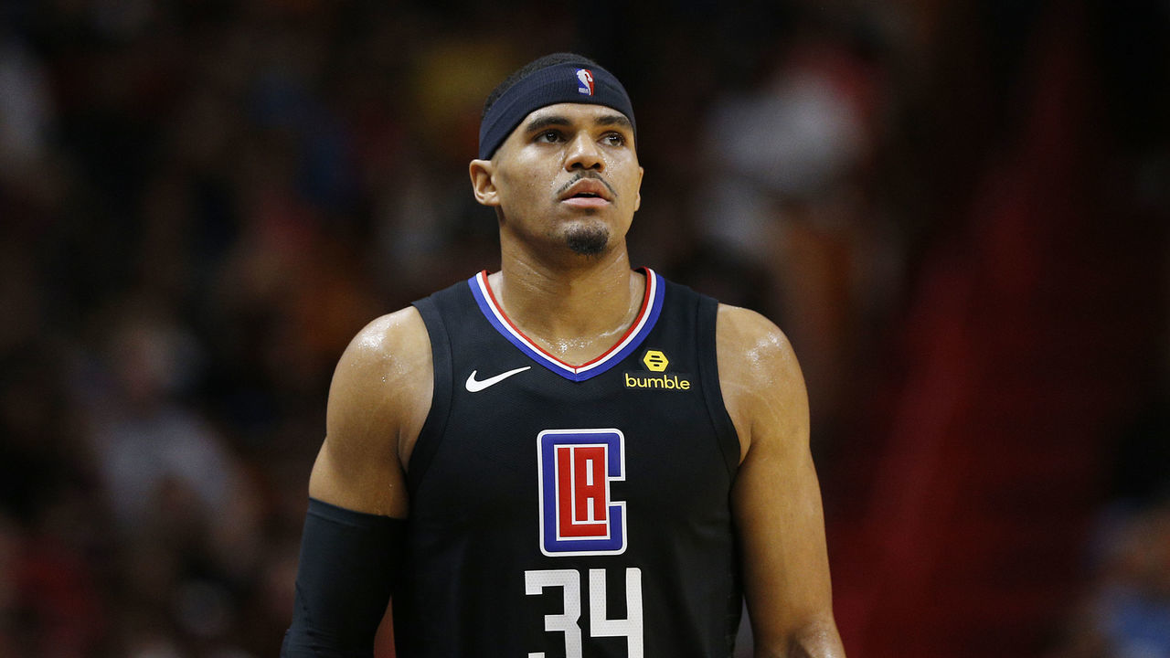 MIAMI, FLORIDA - JANUARY 23: Tobias Harris #34 of the LA Clippers in action against the Miami Heat at American Airlines Arena on January 23, 2019 in Miami, Florida.