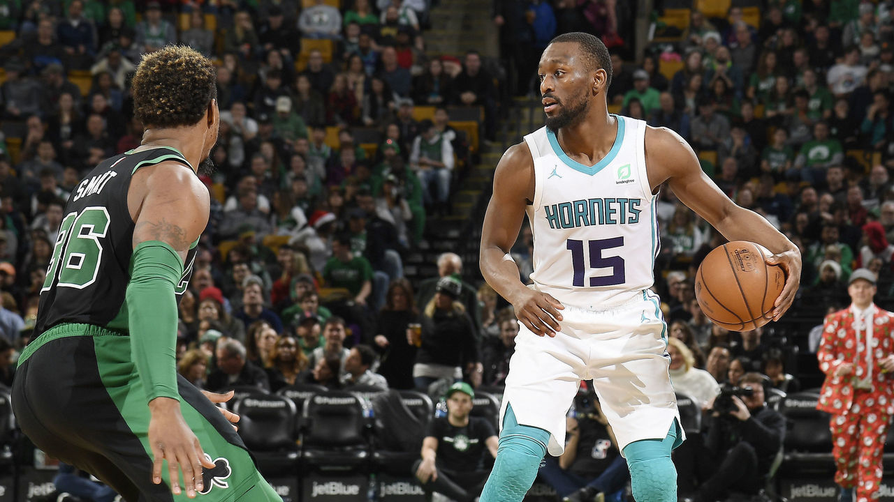 BOSTON, MA - DECEMBER 23: Kemba Walker #15 of the Charlotte Hornets handles the ball against the Boston Celtics on December 23, 2018 at the TD Garden in Boston, Massachusetts. Mandatory Copyright Notice: Copyright 2018 NBAE