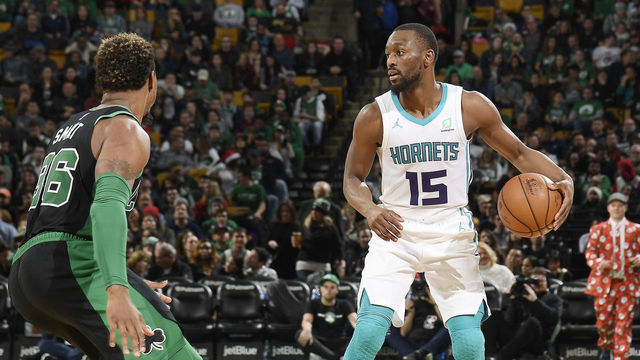 BOSTON, MA - DECEMBER 23: Kemba Walker #15 of the Charlotte Hornets handles the ball against the Boston Celtics on December 23, 2018 at the TD Garden in Boston, Massachusetts. Mandatory Copyright Notice: Copyright 2018 NBAE