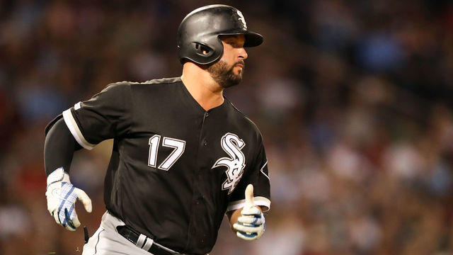 BOSTON, MA - JUNE 24: Yonder Alonso #17 of the Chicago White Sox runs to first base during a game against the Chicago White Sox at Fenway Park on June 24, 2019 in Boston, Massachusetts.