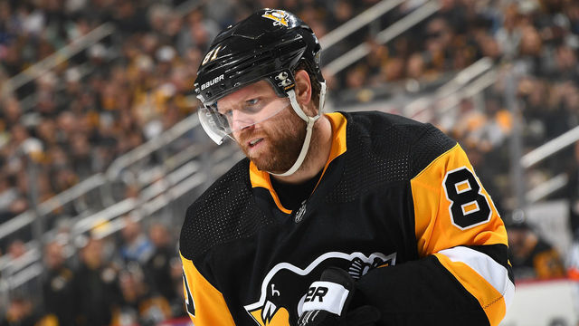 PITTSBURGH, PA - APRIL 06: Phil Kessel #81 of the Pittsburgh Penguins skates against the New York Rangers at PPG Paints Arena on April 6, 2019 in Pittsburgh, Pennsylvania.
