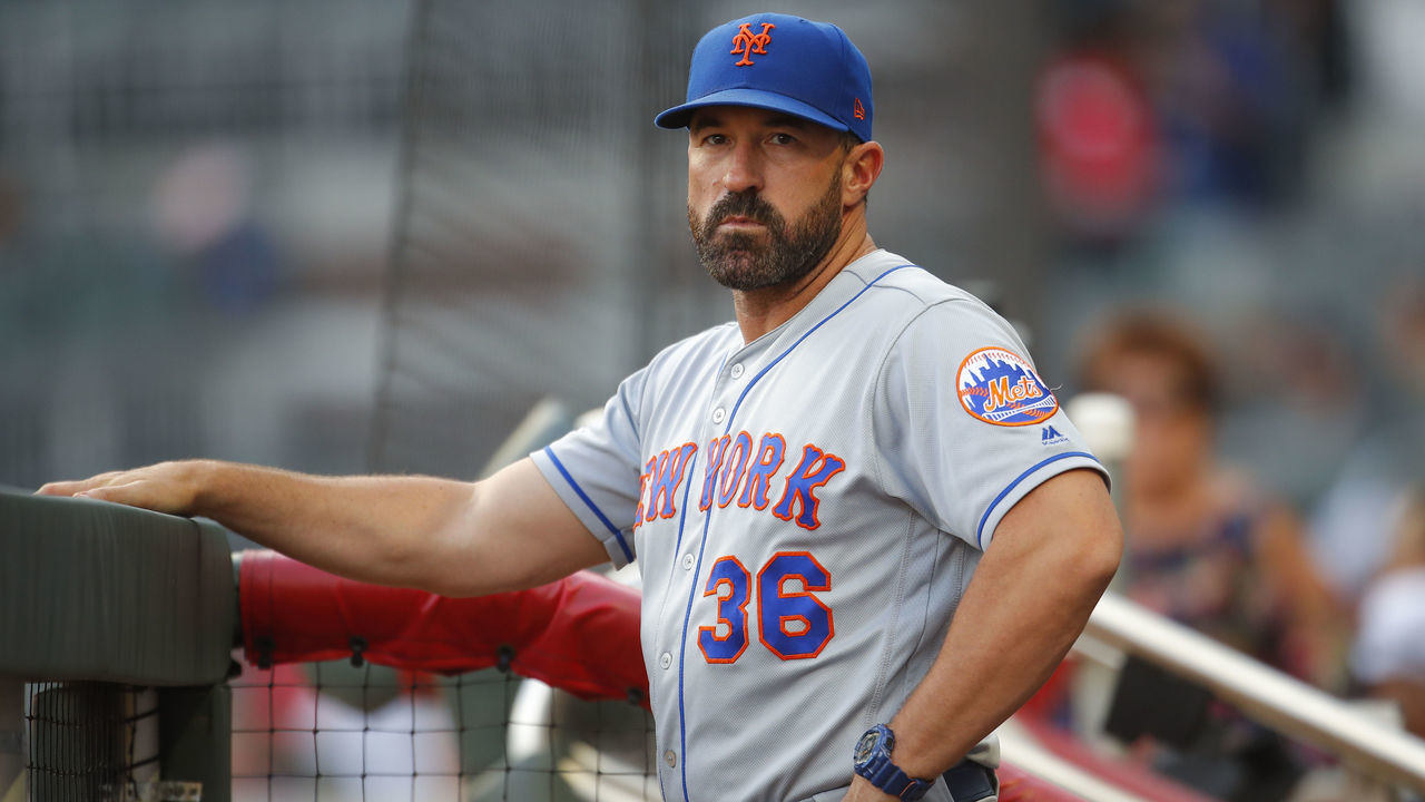 ATLANTA, GA - JUNE 17: Manager Mickey Callaway of the New York Mets stands in the dugout prior to an MLB game against the Atlanta Braves at SunTrust Park on June 17, 2019 in Atlanta, Georgia.