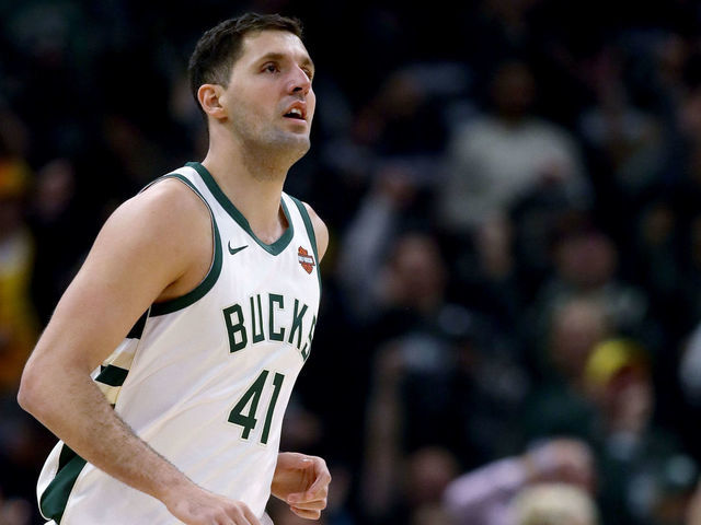 MILWAUKEE, WISCONSIN - MAY 17: Nikola Mirotic #41 of the Milwaukee Bucks jogs across the court in the first quarter against the Toronto Raptors during Game Two of the Eastern Conference Finals of the 2019 NBA Playoffs at the Fiserv Forum on May 17, 2019 in Milwaukee, Wisconsin.