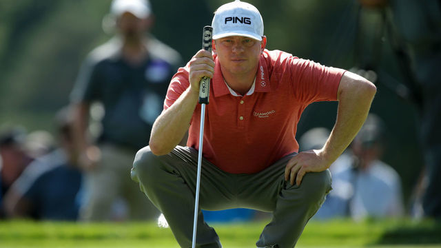 Nate Lashley lines up his putt on the 13th green during the third round of the Inaugural Rocket Mortgage Classic at the Detroit Country Club in Detroit, Michigan, MI, USA Saturday, June 29, 2019.