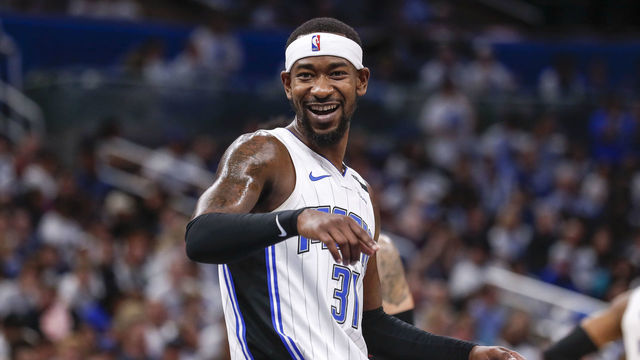 ORLANDO, FL - APRIL 19: Terrence Ross #31 of the Orlando Magic against the Toronto Raptors during Game Three of the first round of the 2019 NBA Eastern Conference Playoffs at the Amway Center on April 19, 2019 in Orlando, Florida. The Raptors defeated the Magic 98 to 93.
