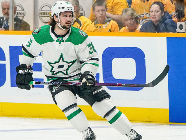NASHVILLE, TN - APRIL 10: Mats Zuccarello #36 of the Dallas Stars skates against the Nashville Predators in Game One of the Western Conference First Round during the 2019 NHL Stanley Cup Playoffs at Bridgestone Arena on April 10, 2019 in Nashville, Tennessee.