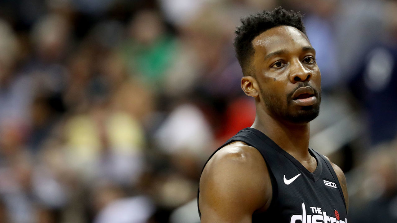 WASHINGTON, DC - APRIL 09: Jeff Green #32 of the Washington Wizards looks on against the Boston Celtics at Capital One Arena on April 09, 2019 in Washington, DC.