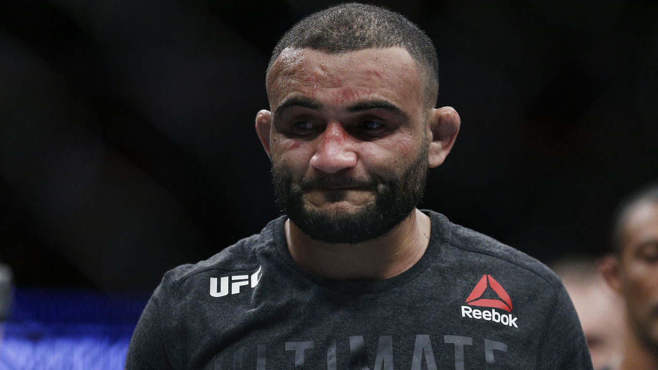 SUNRISE, FLORIDA - APRIL 27: John Lineker of Brazil reacts after losing to Cory Sandhagen during their bantamweight bout at UFC Fight Night at BB&T Center on April 27, 2019 in Sunrise, Florida.