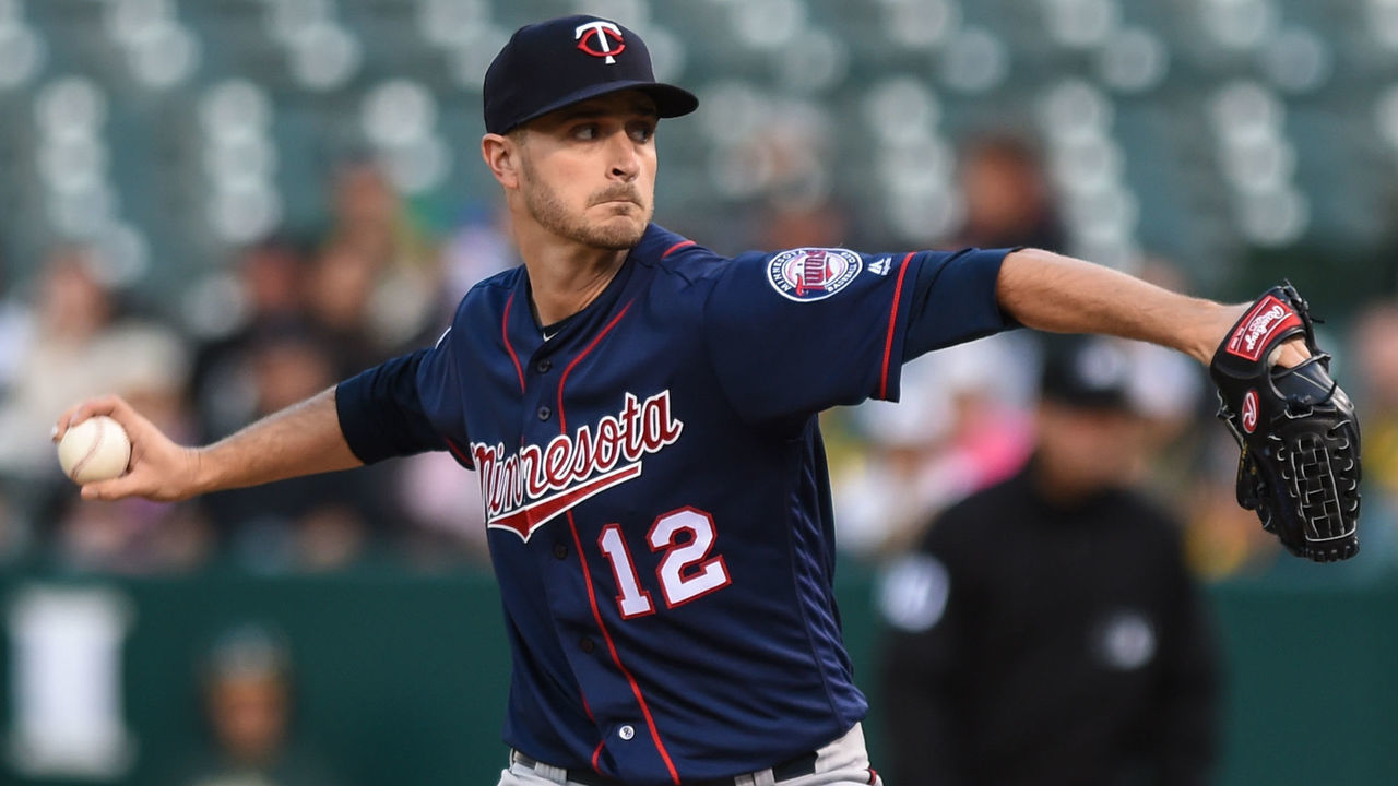 OAKLAND, CA - JULY 02: Minnesota Twins starting pitcher Jake Odorizzi (12) delivers during the Major League Baseball game between the Minnesota Twins and the Oakland Athletics at the Oakland-Alameda County Coliseum on July 2, 2019 in Oakland, CA.