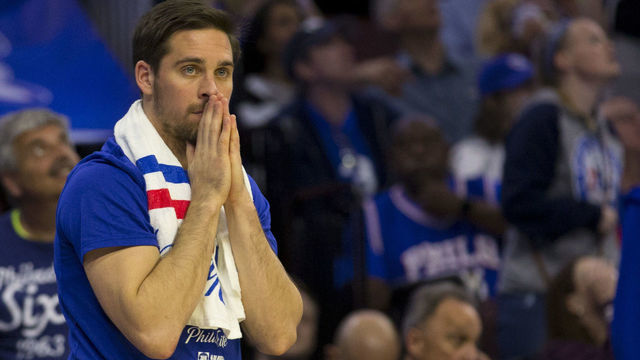 PHILADELPHIA, PA - MAY 05: T.J. McConnell #12 of the Philadelphia 76ers reacts from the bench against the Toronto Raptors in the fourth quarter of Game Four of the Eastern Conference Semifinals at the Wells Fargo Center on May 5, 2019 in Philadelphia, Pennsylvania. The Raptors defeated the 76ers 101-96.