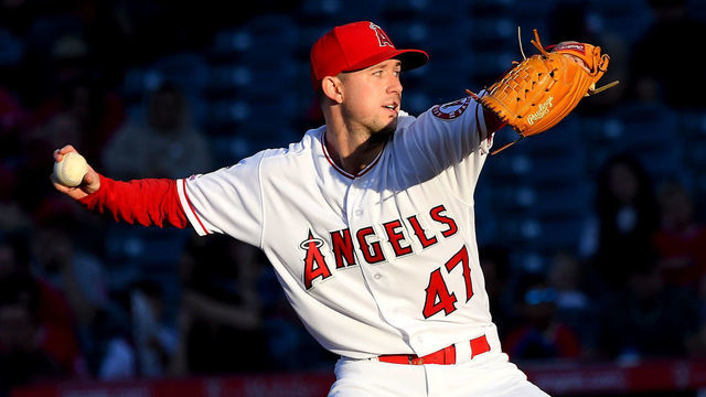 ANAHEIM, CA - JUNE 27: Griffin Canning #47 of the Los Angeles Angels pitches in the game against the Oakland Athletics at Angel Stadium of Anaheim on June 27, 2019 in Anaheim, California.