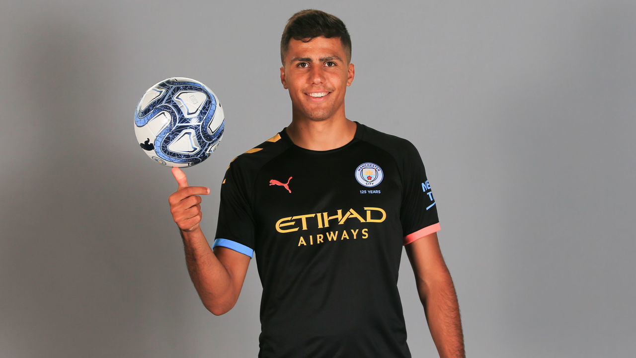 MANCHESTER, ENGLAND - JULY 04: Manchester City's new signing Rodri at Manchester City Football Academy on July 04, 2019 in Manchester, England.