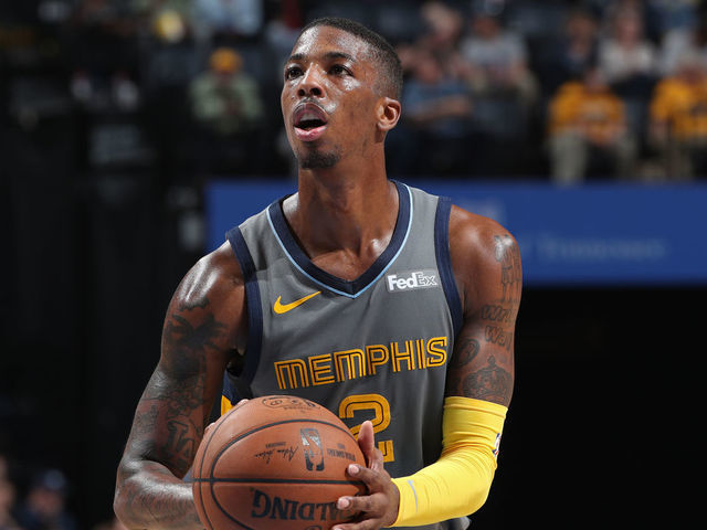 MEMPHIS, TN - APRIL 7: Delon Wright #2 of the Memphis Grizzlies shoots free throws against the Dallas Mavericks on April 7, 2019 at FedExForum in Memphis, Tennessee. Mandatory Copyright Notice: Copyright 2019 NBAE