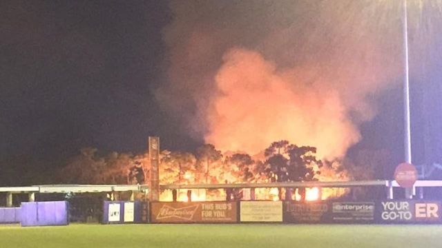 Mets affiliate's postgame fireworks show starts fire behind stadium
