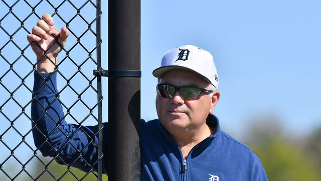 LAKELAND, FL - FEBRUARY 14: Detroit Tigers Executive Vice President of Baseball Operations and General Manager Al Avila looks on during Spring Training workouts at the TigerTown Complex on February 14, 2019 in Lakeland, Florida.