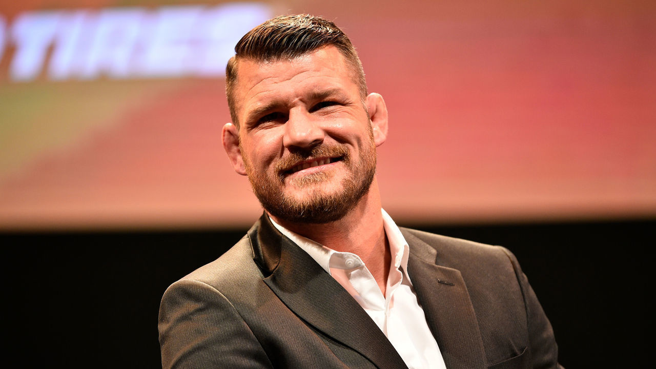 LAS VEGAS, NEVADA - JULY 05: Michael Bisping looks on as he is inducted into the UFC Hall of Fame during the UFC Hall of Fame Class of 2019 Induction Ceremony inside The Pearl at The Palms Casino Resort on July 5, 2019 in Las Vegas, Nevada.