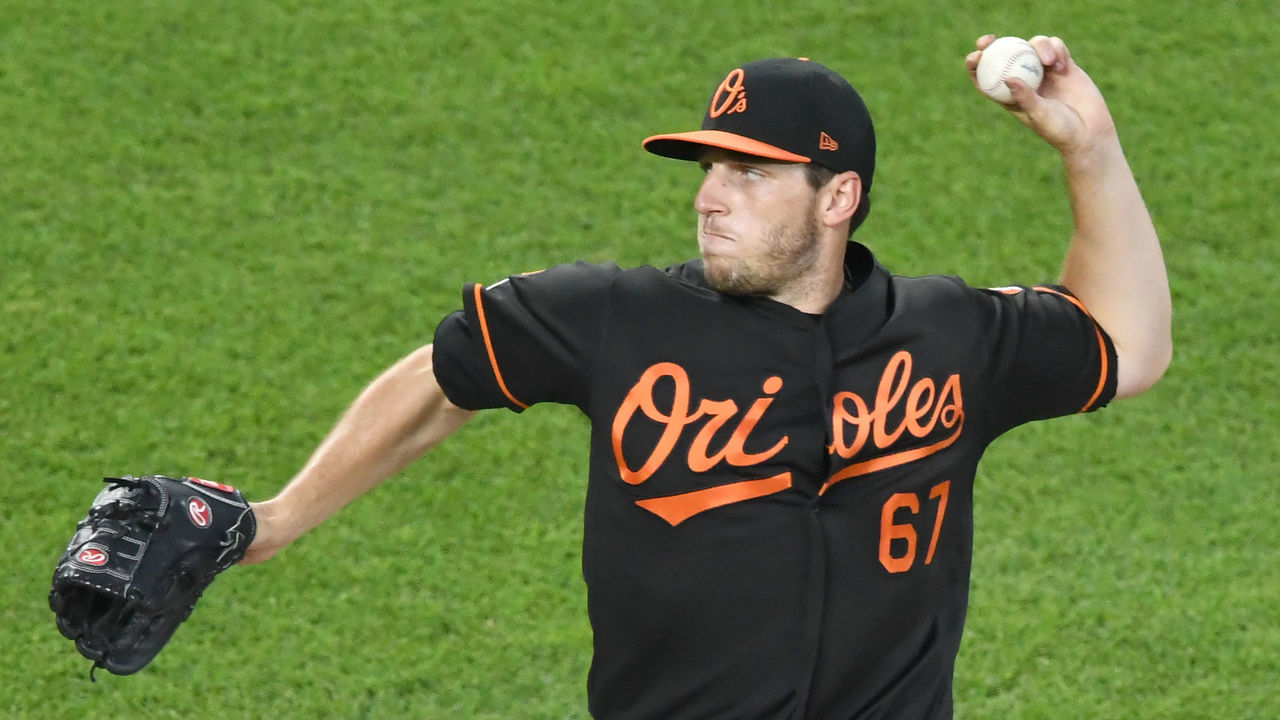 BALTIMORE, MD - JUNE 28: John Means #67 of the Baltimore Orioles pitches during a baseball game against the Cleveland Indians at Oriole Park at Camden Yards on June 28, 2019 in Baltimore, Maryland.