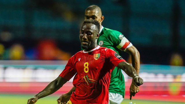 Naby Deco Keita of Guinea during the African Cup of Nations match between Guinea and Madagascar at the Alexandria Stadium in Alexandia, Egypt on June 22,2019.