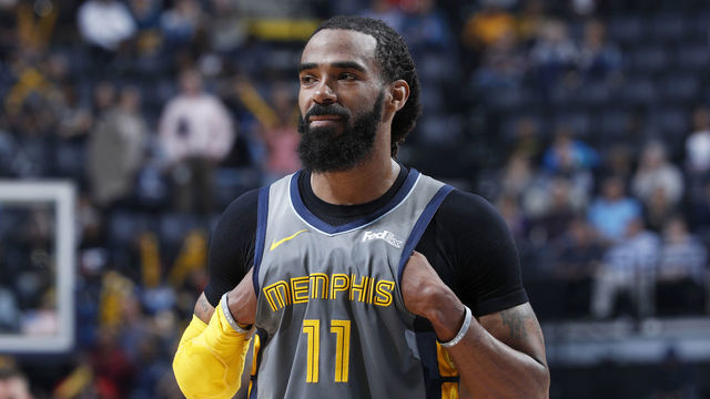 MEMPHIS, TN - MARCH 23: Mike Conley #11 of the Memphis Grizzlies looks on during the game against the Minnesota Timberwolves at FedExForum on March 23, 2019 in Memphis, Tennessee. Minnesota won 112-99. NOTE TO USER: User expressly acknowledges and agrees that, by downloading and or using the photograph, User is consenting to the terms and conditions of the Getty Images License Agreement.