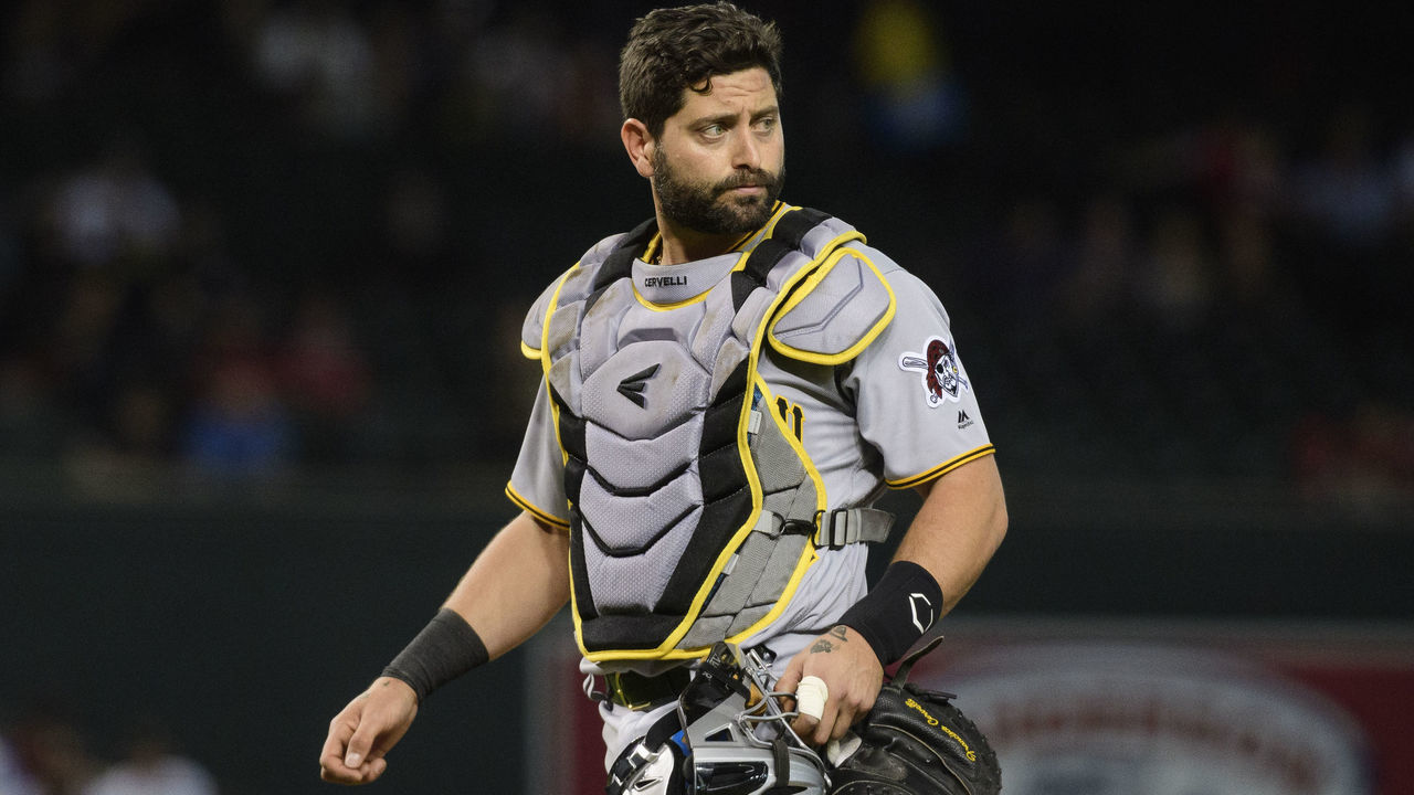 PHOENIX, ARIZONA - MAY 15: Francisco Cervelli #29 of the Pittsburgh Pirates in action during the MLB game against the Arizona Diamondbacks at Chase Field on May 15, 2019 in Phoenix, Arizona. The Diamondbacks won 11-1.