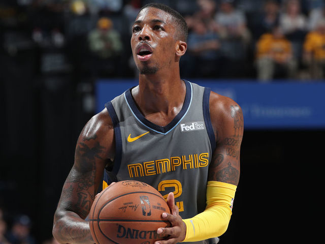MEMPHIS, TN - APRIL 7: Delon Wright #2 of the Memphis Grizzlies shoots free throws against the Dallas Mavericks on April 7, 2019 at FedExForum in Memphis, Tennessee. Mandatory Copyright Notice: Copyright 2019 NBAE