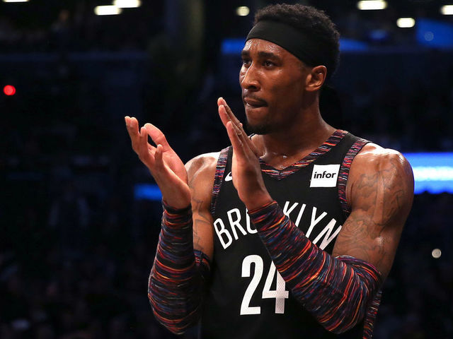 NEW YORK, NEW YORK - APRIL 18: Rondae Hollis-Jefferson #24 of the Brooklyn Nets reacts in the fourth quarter against the Philadelphia 76ers during game three of Round One of the 2019 NBA Playoffs at Barclays Center on April 18, 2019 in the Brooklyn borough of New York City.
