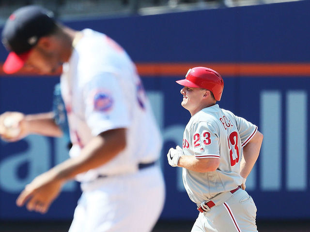 New York Mets starting pitcher Jason Vargas strikes out Philadelphia  Phillies Andrew McCutchen