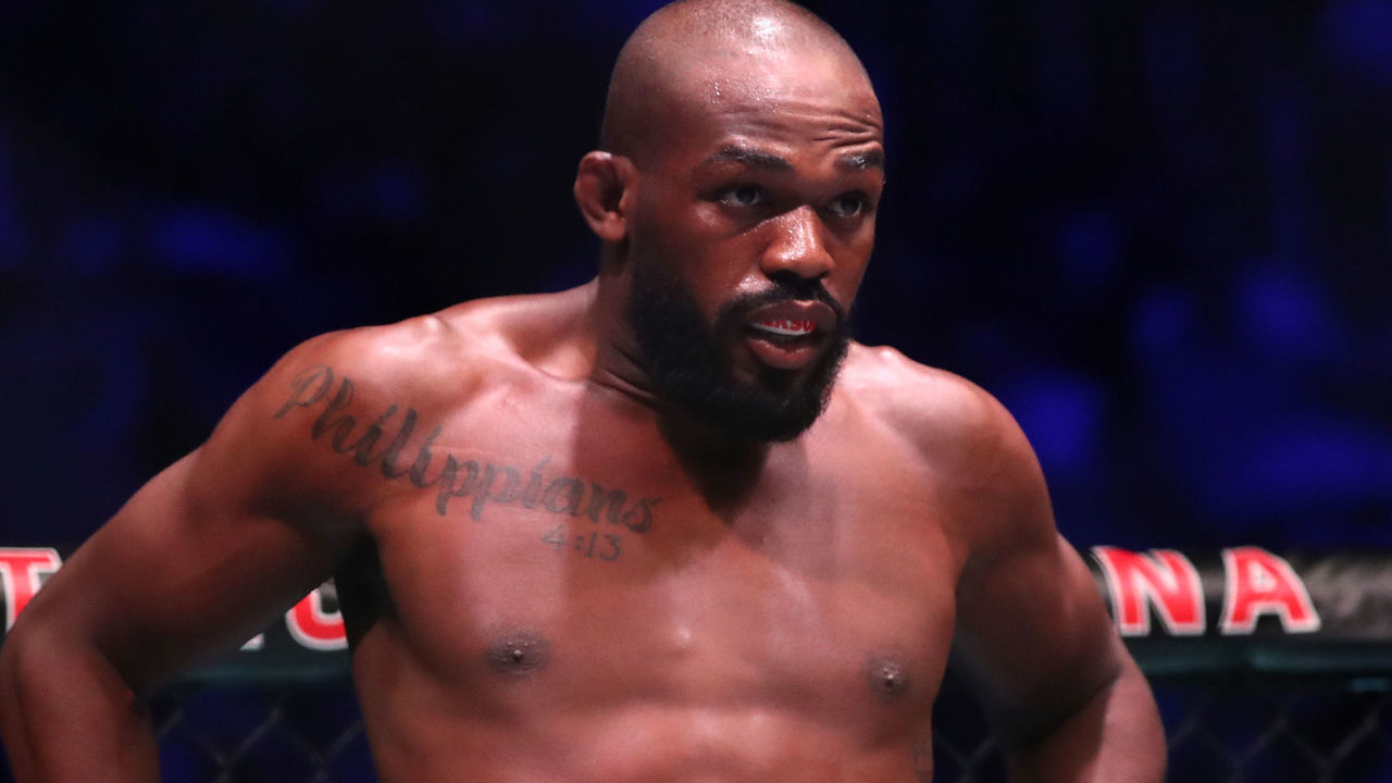 LAS VEGAS, NV - JULY 06: Jon Jones enters the octagon in his UFC light heavyweight championship fight during the UFC 239 event at T-Mobile Arena on July 6, 2019 in Las Vegas, Nevada.