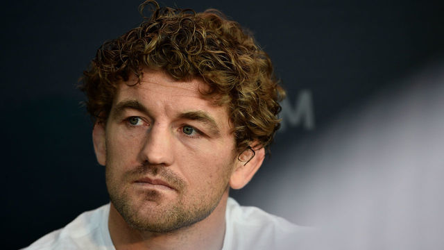 LAS VEGAS, NEVADA - JULY 04: Ben Askren interacts with the media during the UFC 239 Ultimate Media Day at T-Mobile Arena on July 4, 2019 in Las Vegas, Nevada.