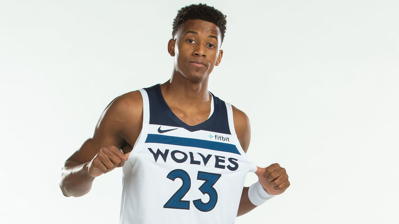 MINNEAPOLIS, MN - JULY 6: Jarrett Culver poses for portraits after being introduce to the Minnesota Timberwolves on July 6, 2019 at the Minnesota Timberwolves and Lynx Courts at Mayo Clinic Square in Minneapolis, Minnesota. Mandatory Copyright Notice: Copyright 2019 NBAE