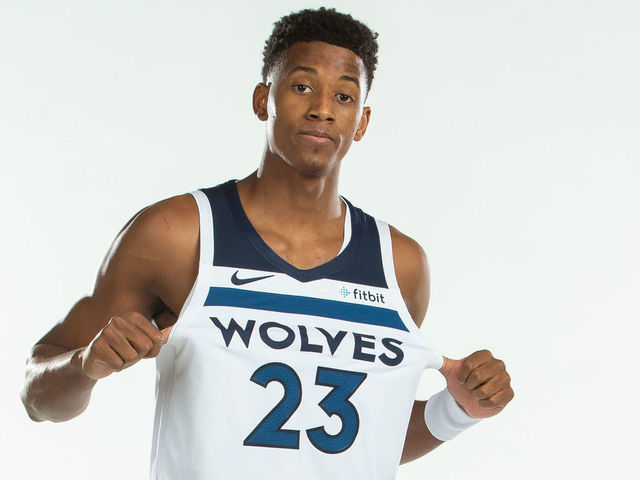 MINNEAPOLIS, MN - JULY 6: Jarrett Culver poses for portraits after being introduce to the Minnesota Timberwolves on July 6, 2019 at the Minnesota Timberwolves and Lynx Courts at Mayo Clinic Square in Minneapolis, Minnesota. Mandatory Copyright Notice: Copyright 2019 NBAE