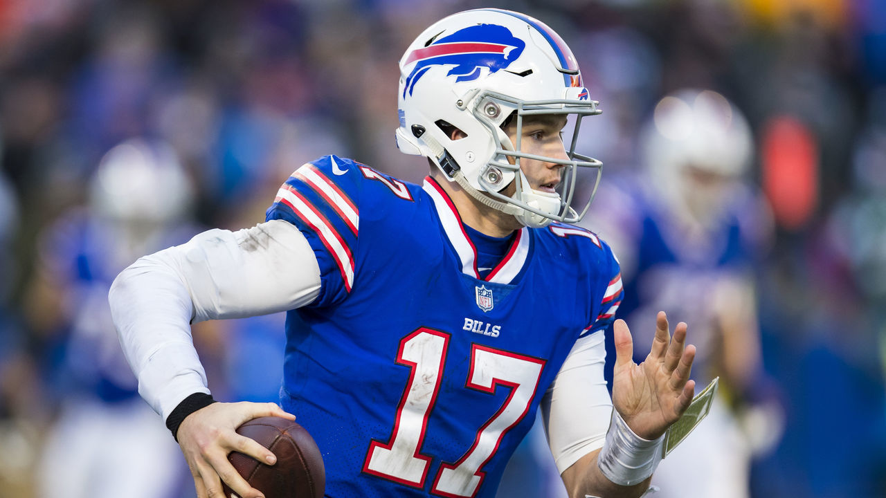 ORCHARD PARK, NY - DECEMBER 09: Josh Allen #17 of the Buffalo Bills runs with the ball during the fourth quarter against the New York Jets at New Era Field on December 9, 2018 in Orchard Park, New York. New York defeats Buffalo 27-23.