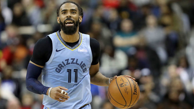 WASHINGTON, DC - MARCH 16: Mike Conley #11 of the Memphis Grizzlies dribbles the ball against the Washington Wizards in the second half at Capital One Arena on March 16, 2019 in Washington, DC.