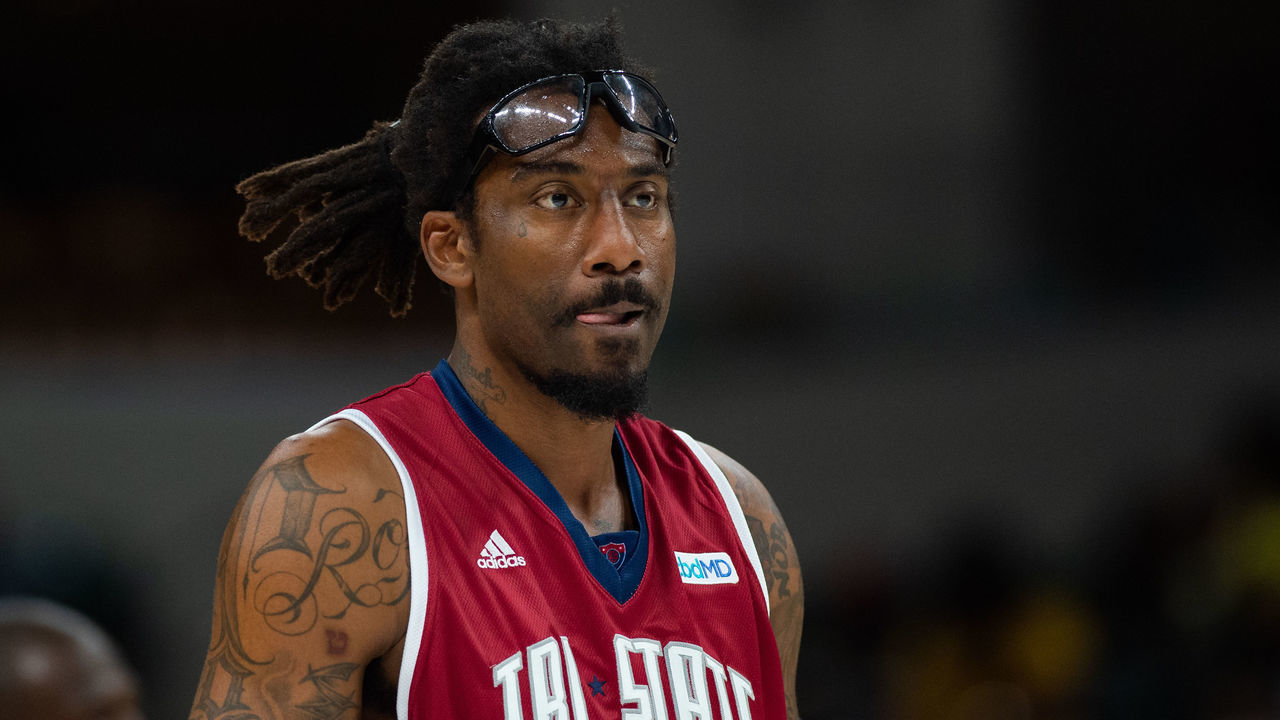 INDIANAPOLIS, IN - JUNE 23: Tri State player Amare Stoudemire (1) waits for a free throw attempt during the Big3 basketball game between the Killer 3s and Tri State on June 23, 2019 at Bankers Life Fieldhouse in Indianapolis, IN.