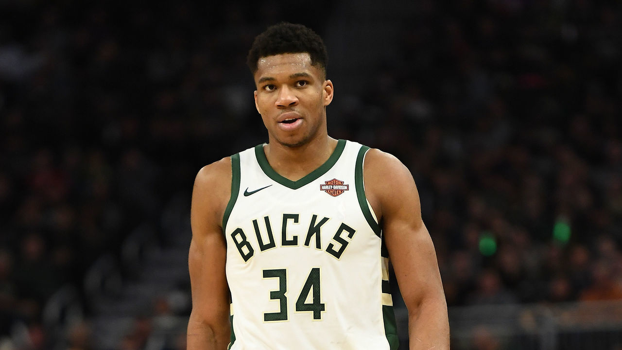 MILWAUKEE, WISCONSIN - NOVEMBER 21: Giannis Antetokounmpo #34 of the Milwaukee Bucks walks to the bench during a game against the Portland Trail Blazers at Fiserv Forum on November 21, 2018 in Milwaukee, Wisconsin.