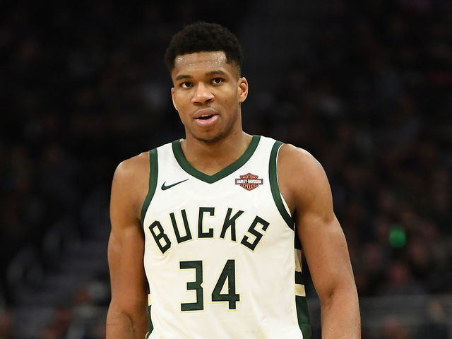 MILWAUKEE, WISCONSIN - NOVEMBER 21: Giannis Antetokounmpo #34 of the Milwaukee Bucks walks to the bench during a game against the Portland Trail Blazers at Fiserv Forum on November 21, 2018 in Milwaukee, Wisconsin.