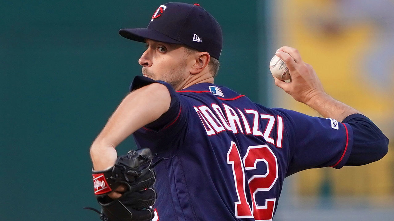 OAKLAND, CA - JULY 02: Jake Odorizzi #12 of the Minnesota Twins pitches against the Oakland Athletics in the bottom of the first inning of a Major League Baseball game at Oakland-Alameda County Coliseum on July 2, 2019 in Oakland, California.