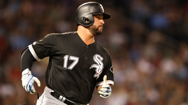 BOSTON, MA - JUNE 24: Yonder Alonso #17 of the Chicago White Sox runs to first base during a game against the Chicago White Sox at Fenway Park on June 24, 2019 in Boston, Massachusetts.