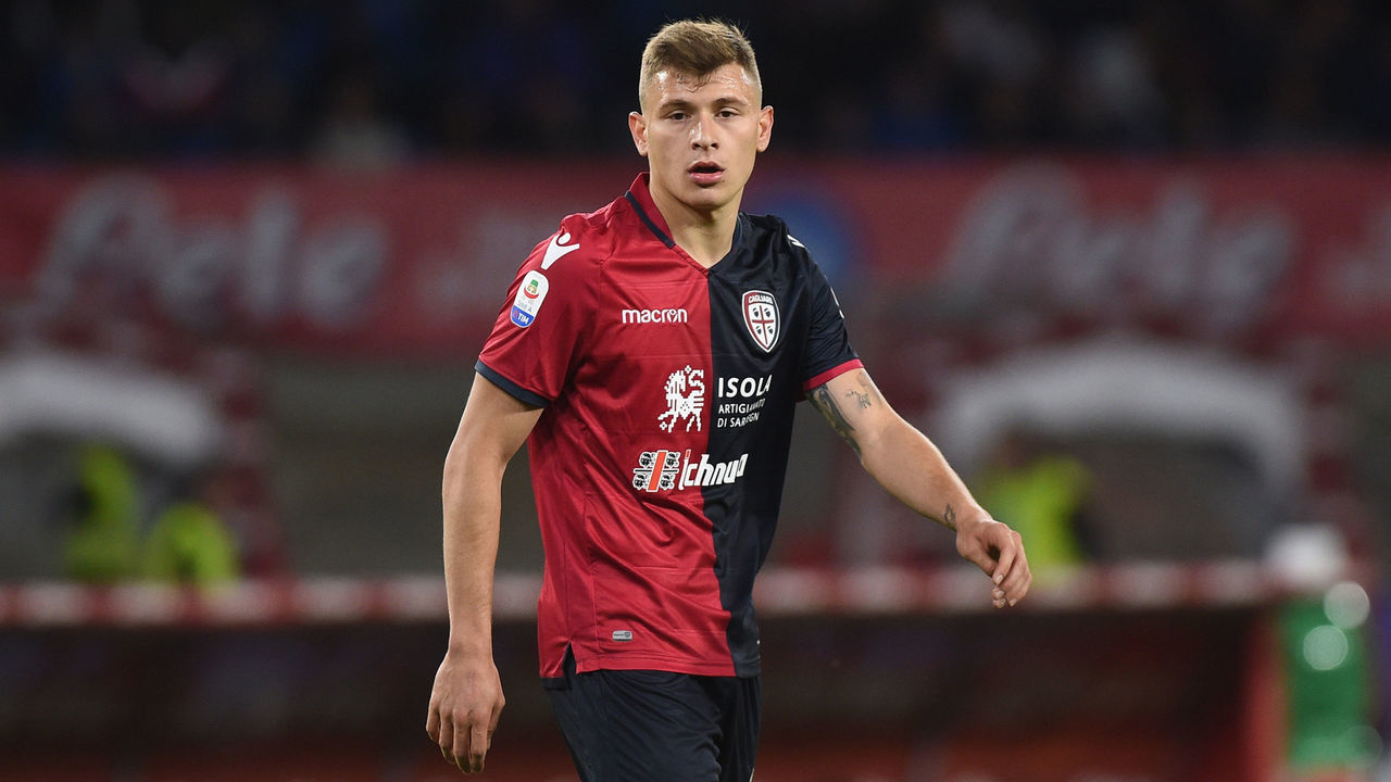 Nicolo Barella of Cagliari during the Serie A TIM between SSC Napoli and Cagliari at Stadio San Paolo Naples Italy on 5 May 2019.