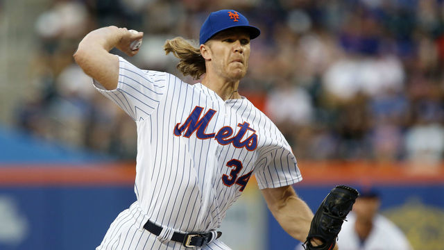 NEW YORK, NEW YORK - JUNE 30: Noah Syndergaard #34 of the New York Mets in action against the Atlanta Braves at Citi Field on June 30, 2019 in New York City. The Mets defeated the Braves 8-5.