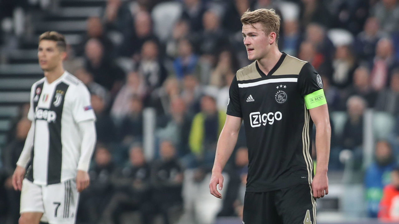 Matthijs de Ligt during the UEFA Champions League Quarter Final second leg match between Juventus and Ajax at Juventus Stadium on April 16, 2019 in Turin, Italy.