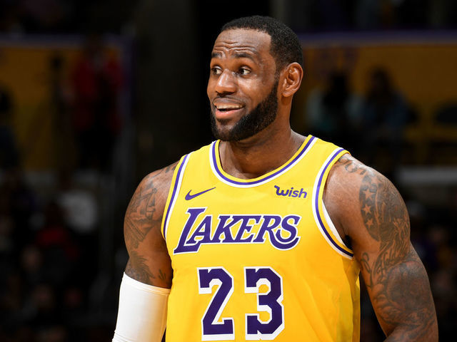 LOS ANGELES, CA - MARCH 26: LeBron James #23 of the Los Angeles Lakers smiles during a game against the Washington Wizards on March 26, 2019 at STAPLES Center in Los Angeles, California. NOTE TO USER: User expressly acknowledges and agrees that, by downloading and/or using this Photograph, user is consenting to the terms and conditions of the Getty Images License Agreement. Mandatory Copyright Notice: Copyright 2019 NBAE